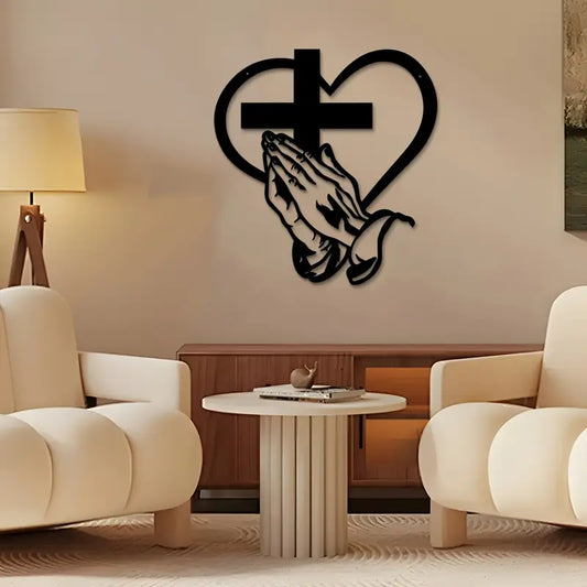 Jesus Hand With Cross and Hearts - Christians Home Decal