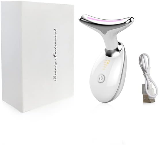 Neck & Face Lifting Massager EMS Skin Tightening Device | 3 Color LED Photon Therapy | Wrinkle Remover Beauty Tool ES-1081