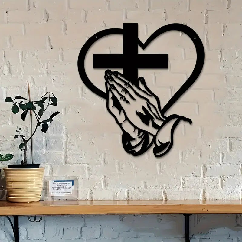 Jesus Hand With Cross and Hearts - Christians Home Decal