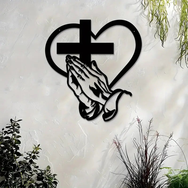 Jesus Hand With Cross and Hearts - Christians Home Decal