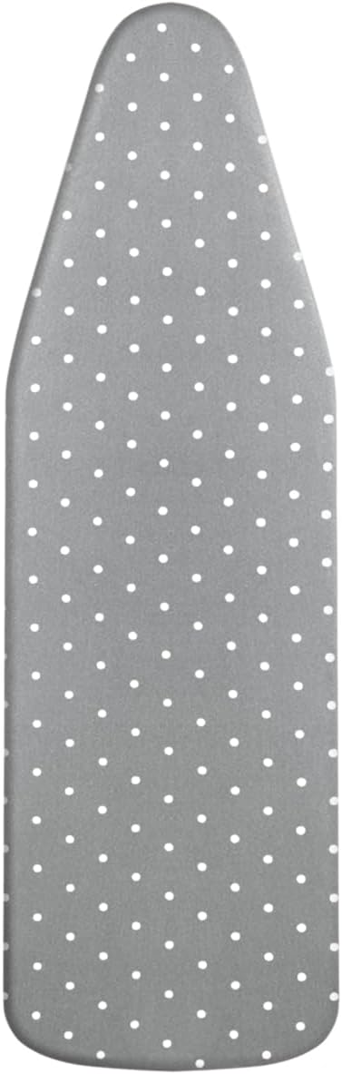 Extra Large Ironing Board Cover | 100% Cotton Top with Thick Padding | Scorch & Heat Resistant | Easy Fit Drawstring Design (Gray Dot, XXL)