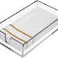 Clear Acrylic Guest Towel & Napkin Holder – Modern Paper Towel Tray for Bathroom, Kitchen & Dining