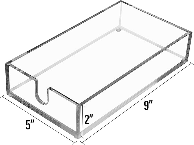 Clear Acrylic Guest Towel & Napkin Holder – Modern Paper Towel Tray for Bathroom, Kitchen & Dining