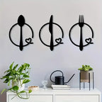 Spoon, Knife and Fork With heart - Beautiful Kitchen Wall Decal - Best For Gifting
