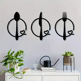 Spoon, Knife and Fork With heart - Beautiful Kitchen Wall Decal - Best For Gifting