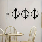 Spoon, Knife and Fork With heart - Beautiful Kitchen Wall Decal - Best For Gifting