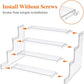 Lifewit 4 Tier Clear Display Stand, Pack of 1 Plastic Display Stands, Plastic Organizers for Figures, Cupcake, Perfume, Dessert, Organization and Decoration