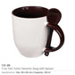 Two-Tone Ceramic Mug with Spoon – 11 oz Coffee & Tea Cup