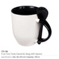 Two-Tone Ceramic Mug with Spoon – 11 oz Coffee & Tea Cup