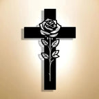 Jesus Cross With Rose Christian Home Decor, Christmas & Baptism Gift