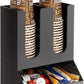 Black Paper Cup & Coffee Station Organizer – 4 Compartment Upright Dispenser for Home, Office & Restaurants