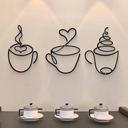 Coffee Cups With Heart - Beautiful Kitchen Wall Decal - Best For Gifting