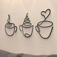 Coffee Cups With Heart - Beautiful Kitchen Wall Decal - Best For Gifting