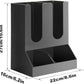 Black Paper Cup & Coffee Station Organizer – 4 Compartment Upright Dispenser for Home, Office & Restaurants