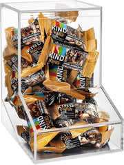 Clear Candy Dispenser Bin with 2 Lids – Bulk Candy Storage for Gum, Lollipops & Chocolate, Countertop or Wall Mount