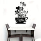 Coffee Cup With Beautiful Hearts - Kitchen Wall Decal - Best For Gifting