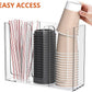 Clear Acrylic Coffee Cup and Lid Organizer – 3 Compartment Storage Holder for Countertops