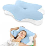 Cervical Memory Foam Pillow – Contoured Neck Support with Adjustable Height | Cooling Tencel Cover for Side, Back & Stomach Sleepers