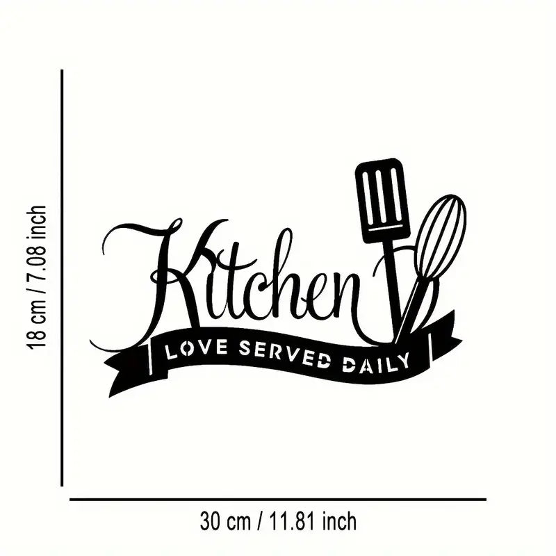 Kitchen, Love Served Daily - Beautiful Kitchen Wall Decal  - Best For Gifting