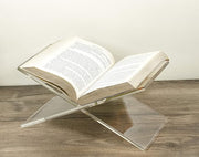 2-Piece Clear Acrylic Book & Quran Holder – Transparent Reading Stand for Open or Closed Books, Magazines & Textbooks