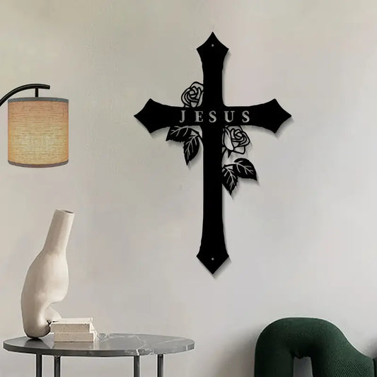Jesus Cross With Roses - Christian Home - Christmas & Baptism - Church & Home