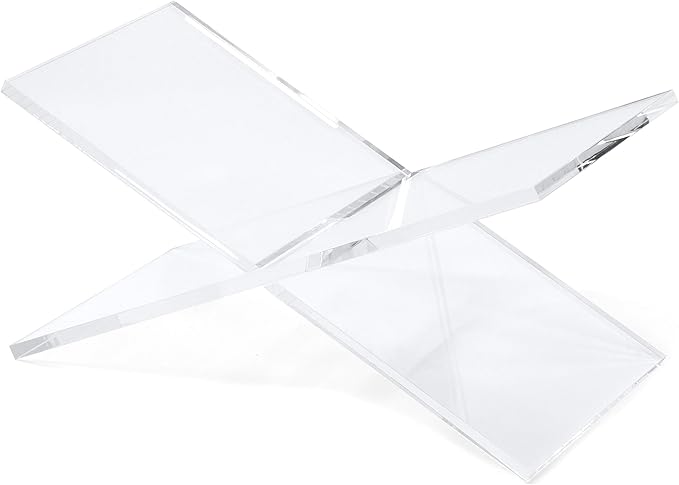 2-Piece Clear Acrylic Book & Quran Holder – Transparent Reading Stand for Open or Closed Books, Magazines & Textbooks