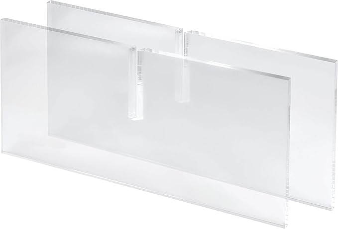 2-Piece Clear Acrylic Book & Quran Holder – Transparent Reading Stand for Open or Closed Books, Magazines & Textbooks