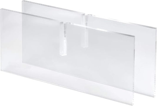 2-Piece Clear Acrylic Book & Quran Holder – Transparent Reading Stand for Open or Closed Books, Magazines & Textbooks