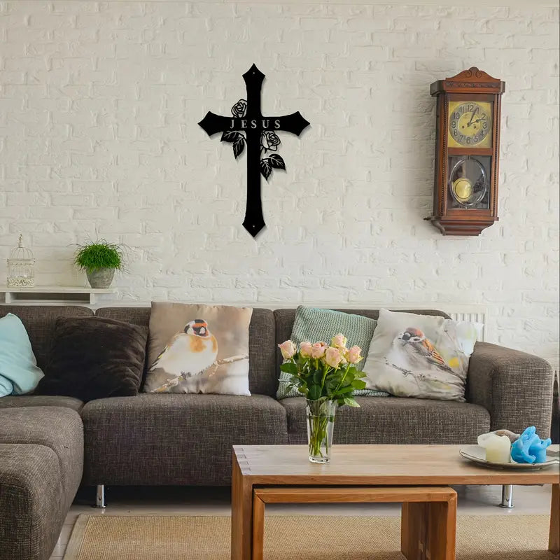 Jesus Cross With Roses - Christian Home - Christmas & Baptism - Church & Home