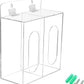 Acrylic Glove Dispenser Box Holder with Lid, Double Hairnet & Shoe Cover Dispenser, Bouffant Cap Dispenser, Emesis Bags Dispenser, Can Hang on The Wall and Stand on The Table (Clear)