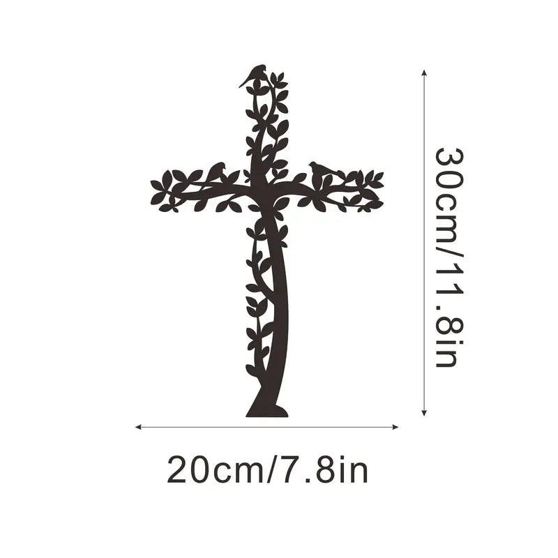 Jesus Cross Tree & Birds - Christian Home Décor - Christmas & Baptism - For Church & Home