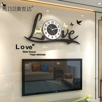 3D Love Wall Clock Acrylic Wall Decore