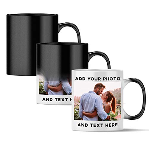 Personalized Magic Mug – Custom Heat Reveal Coffee Cup | Color Changing Mug with Name, Logo, Photo or Message | Gift for Him, Her, Birthday, Anniversary