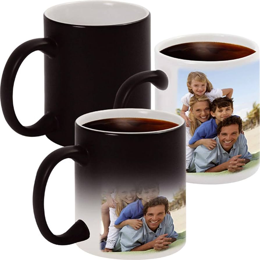 Personalized Magic Mug – Custom Heat Reveal Coffee Cup | Color Changing Mug with Name, Logo, Photo or Message | Gift for Him, Her, Birthday, Anniversary