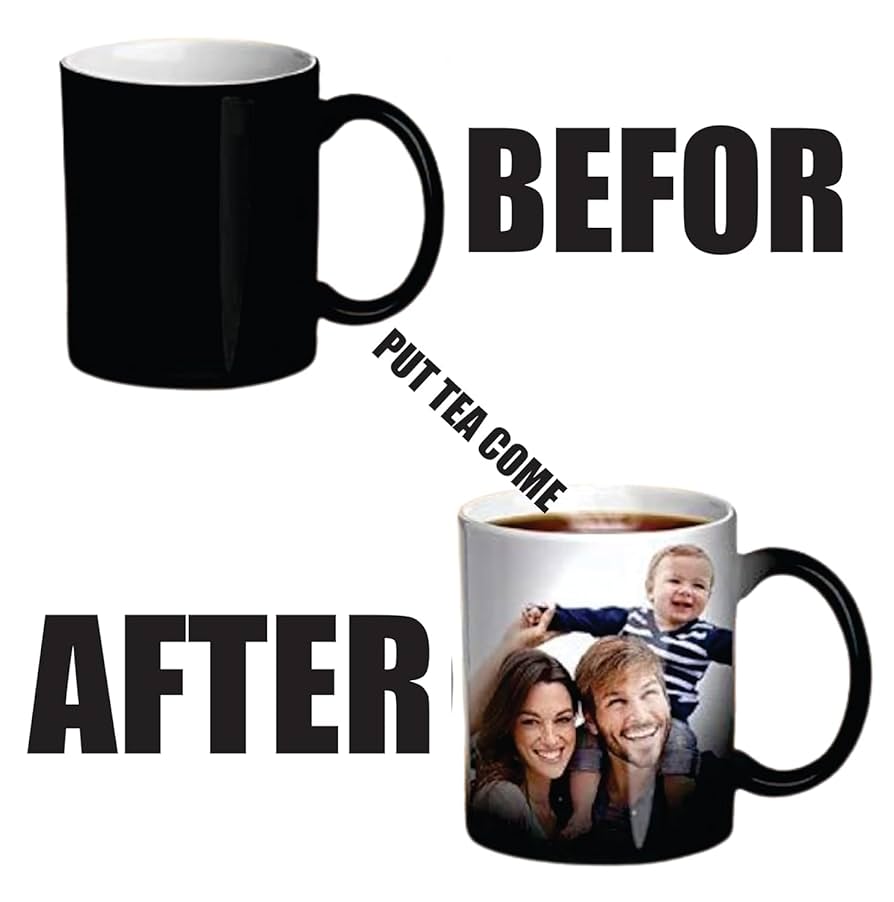 Personalized Magic Mug – Custom Heat Reveal Coffee Cup | Color Changing Mug with Name, Logo, Photo or Message | Gift for Him, Her, Birthday, Anniversary