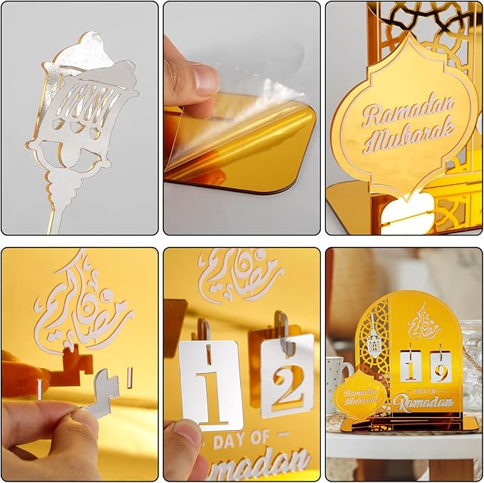 Ramadan Table Calendar | Ramadan Countdown Calendar | Desk Calendars Ramadan | Decorations for Home Decor Muslim Festival&nbsp;