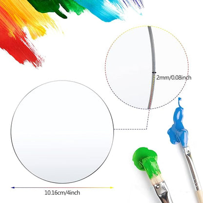 50 Pcs Clear Round Acrylic Blanks – 2mm Thick Circle Discs for DIY Crafts, Painting, Engraving & Picture Frame Panels