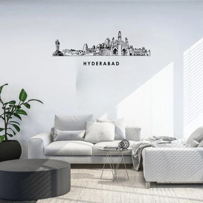 Hyderabad, India - Skyline Acrylic Wall Art - Home Decal - Indian National Day