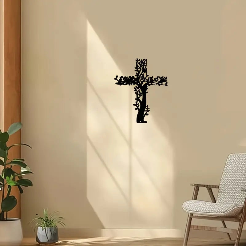 Jesus Cross Tree & Leaves Christian Home Décor - Christmas & Baptism - For Church & Home Decal