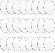 24 Pieces 4 Inch Acrylic Keychain Blanks 0.06 Inch Thick Acrylic Circles Clear Disc Ornaments Blanks with Hole Acrylic Transparent Circle Discs for DIY Keychain and Craft Projects Supplies (4 Inch)