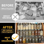 11" Spice Drawer Organizer, 4 Tier Clear Acrylic Seasoning Jars Drawer Insert, Kitchen Drawer Spice Rack Tray for Cabinet/Countertop