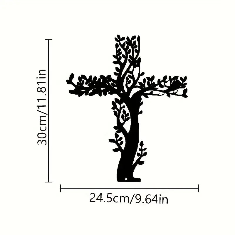 Jesus Cross Tree & Leaves Christian Home Décor - Christmas & Baptism - For Church & Home Decal