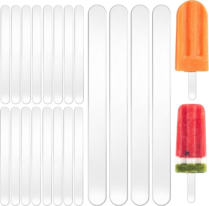 30 Pcs Clear Acrylic Sticks – Reusable Transparent Sticks for Cake Pops, Candy, Ice Pops & DIY Party Crafts