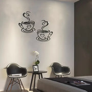 Coffee Cups With Hearts - Beautiful Kitchen Wall Decal - Best For Home & Restaurant