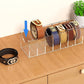 Belt Organizer, Acrylic 7 Compartments Belt Container Storage Holder, Clear Display Case for Closet Tie and Bow Tie (13.2D x 39.6W x 12.7H centimeters)