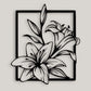 Flower Frame Rectangle Acrylic Wall Decoration Art – Modern Floral Wall Décor