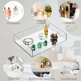 Vanity Tray, Multifunctional Bathroom Decorative Tray with Smooth Mirror Home Décor, Countertop Organization Bathroom Holder Organizer for Candles Perfume Cosmetics Jewelries