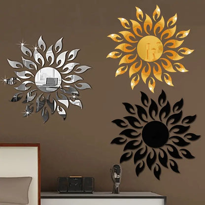 Sun Flame 3D Acrylic Mirror Wall Decoration for Home Wall Office Wall Stylish and Latest Product