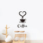 Coffee Cup & Heart, Love - Beautiful Kitchen Wall Decal - Best For Home & Restaurant