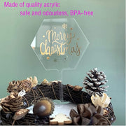 5 Pcs Clear Acrylic Cake Toppers – Blank Hexagon Shape DIY Cake Decoration for Weddings, Birthdays & Parties